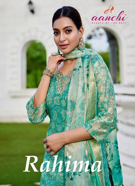 Rahima By Aanchi Jacquard Printed Kurti With Bottom Dupatta Suppliers In India
